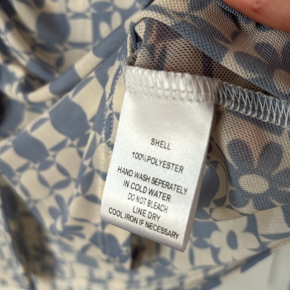 COTTON CANDY LA MESH FLORAL BUTTON FRONT LONG SLEEVE TOP - Picture 8 of 9